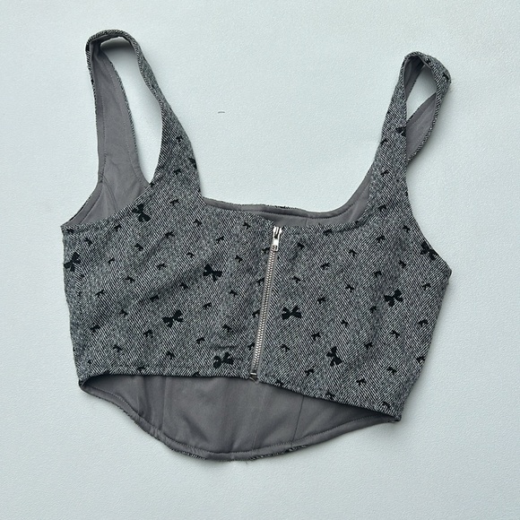 Altar'd State Cleo Velvet Bow Corset Top XS - Picture 6 of 8